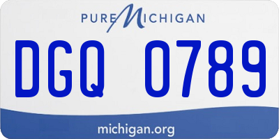 MI license plate DGQ0789