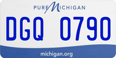 MI license plate DGQ0790