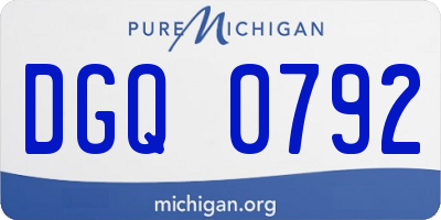 MI license plate DGQ0792
