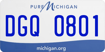 MI license plate DGQ0801