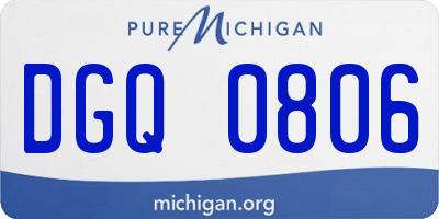 MI license plate DGQ0806