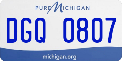 MI license plate DGQ0807