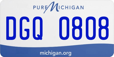 MI license plate DGQ0808