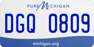 MI license plate DGQ0809