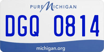 MI license plate DGQ0814