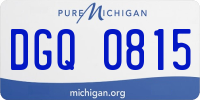 MI license plate DGQ0815