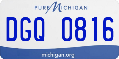 MI license plate DGQ0816