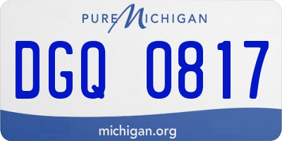 MI license plate DGQ0817
