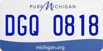 MI license plate DGQ0818