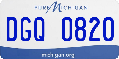 MI license plate DGQ0820