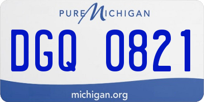 MI license plate DGQ0821