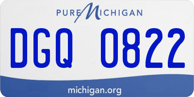 MI license plate DGQ0822