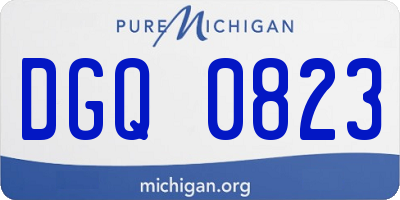 MI license plate DGQ0823