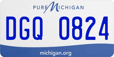 MI license plate DGQ0824