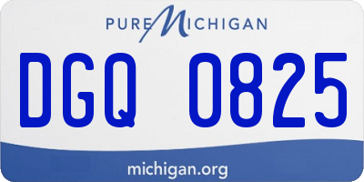 MI license plate DGQ0825