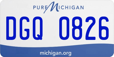 MI license plate DGQ0826