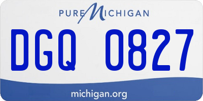 MI license plate DGQ0827