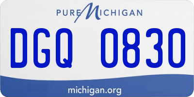 MI license plate DGQ0830