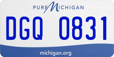 MI license plate DGQ0831