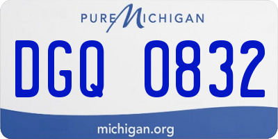 MI license plate DGQ0832
