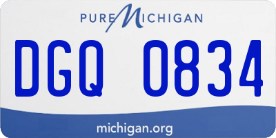 MI license plate DGQ0834