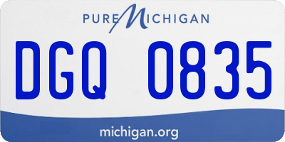 MI license plate DGQ0835