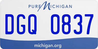 MI license plate DGQ0837