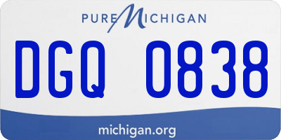 MI license plate DGQ0838