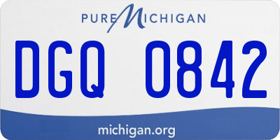 MI license plate DGQ0842