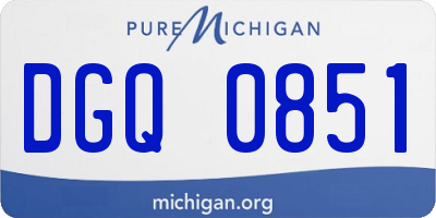 MI license plate DGQ0851