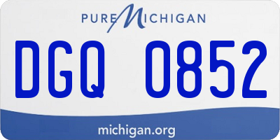 MI license plate DGQ0852
