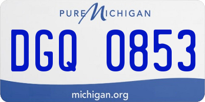 MI license plate DGQ0853