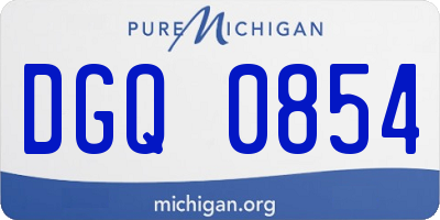 MI license plate DGQ0854