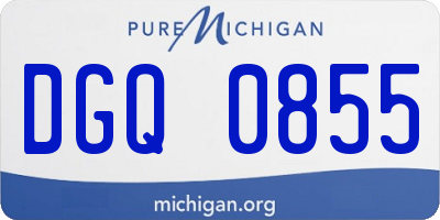 MI license plate DGQ0855