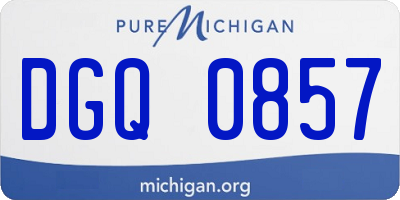 MI license plate DGQ0857