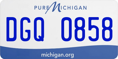MI license plate DGQ0858