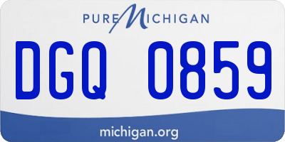 MI license plate DGQ0859