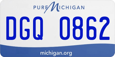 MI license plate DGQ0862