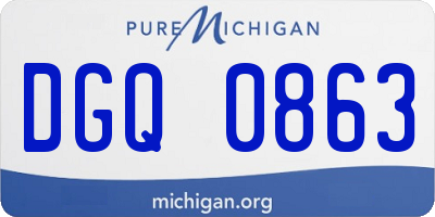 MI license plate DGQ0863