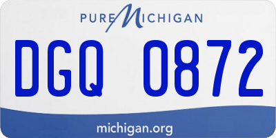MI license plate DGQ0872