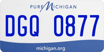 MI license plate DGQ0877
