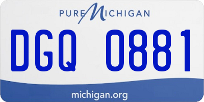 MI license plate DGQ0881