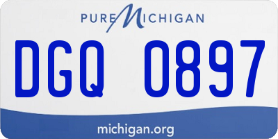 MI license plate DGQ0897