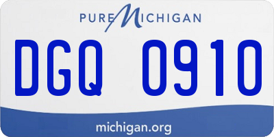 MI license plate DGQ0910