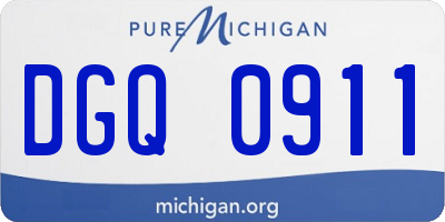 MI license plate DGQ0911