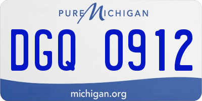 MI license plate DGQ0912