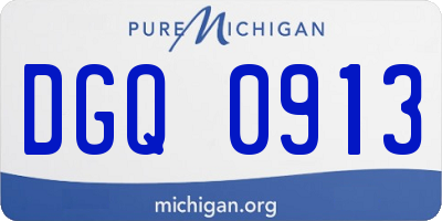 MI license plate DGQ0913