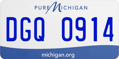 MI license plate DGQ0914