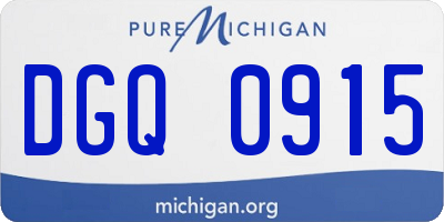 MI license plate DGQ0915