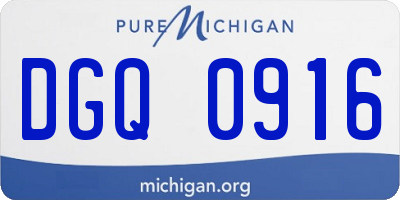 MI license plate DGQ0916